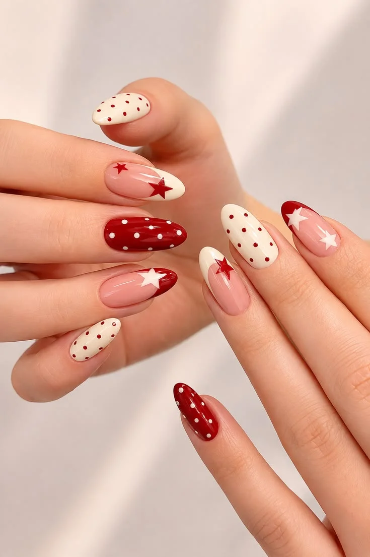 các mẫu nail màu đỏ đẹp